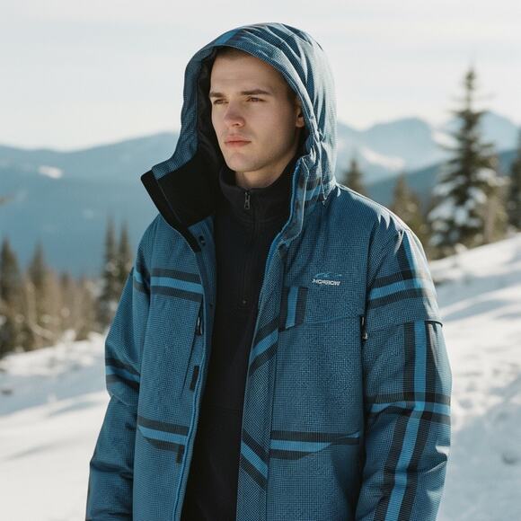 Morrow Blue Waterproof Snowboard Ski Jacket Men's L Insulated, Vented, Hooded - Picture 1 of 13